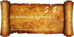 Stankovics Györgyi névjegykártya